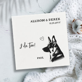 私シンプルはドイツの羊飼いの犬を結婚やります スタンダードカクテルナプキン