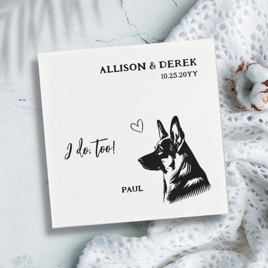 私シンプルはドイツの羊飼いの犬を結婚やります スタンダードカクテルナプキン