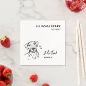 私シンプルは犬のスケッチのポインタを結婚行う スタンダードカクテルナプキン (インサイチュ)