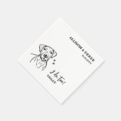 私シンプルは犬のスケッチのポインタを結婚行う スタンダードカクテルナプキン (角)