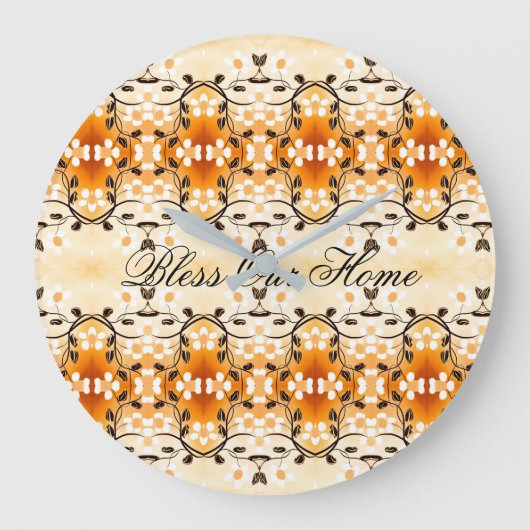 私スタイリッシュたち賛美の家文字 ラージ壁時計 (正面)