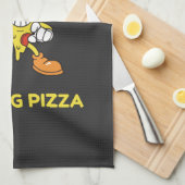 私ストップは食べピザ キッチンタオル (四つ折り)