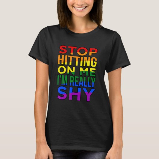 私ストップを殴るのは本当に恥ずかしい Tシャツ (正面)