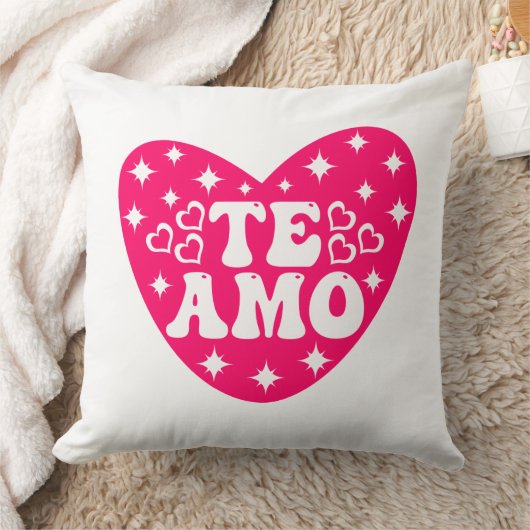 私スペインのは愛してよアモのピンクバレンタインデー クッション (ブランケット)