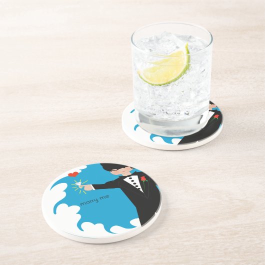 私タキシード大きなダイヤモンドダマスクエッジコースターと結婚 コースター (側面)