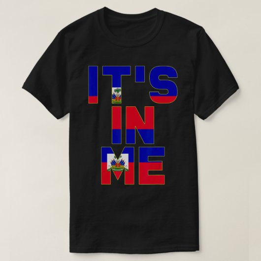 私ハイチ国旗の中にある Tシャツ (デザイン正面)