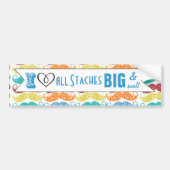 私ハートは大きく小さな口ひげを突き刺す バンパーステッカー (正面)