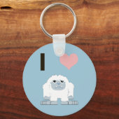 私ハートイェティかわいい漫画の雪のモンスター キーホルダー (正面)