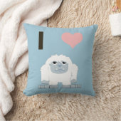 私ハートイェティかわいい漫画の雪のモンスター クッション (ブランケット)