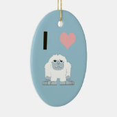 私ハートイェティかわいい漫画の雪のモンスター セラミックオーナメント (右)