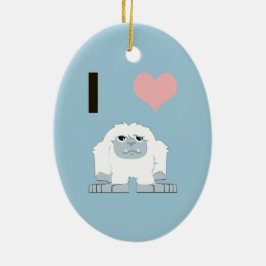 私ハートイェティかわいい漫画の雪のモンスター セラミックオーナメント