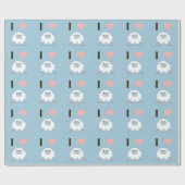 私ハートイェティかわいい漫画の雪のモンスター ラッピングペーパー (フラット)