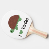 私ハートウミガメかわいい小さな漫画カメ 卓球ラケット (横)