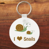 私ハートカタツムリ – 2つの可愛いカタツムリ キーホルダー (正面)