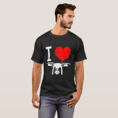 私ハートドローン大好きドローン飛んでいる Tシャツ (正面フル)