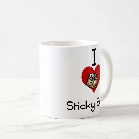 私ハート愛粘着性があるパン コーヒーマグカップ (正面右)