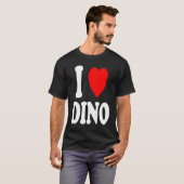 私ハート愛Dinoかわいいマッチング夫婦の配偶者 Tシャツ (正面フル)