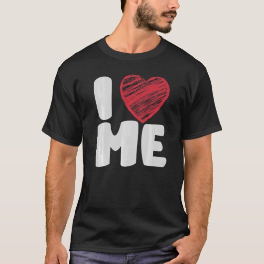 私ハート自己愛独身の者ジョーク Tシャツ (正面)