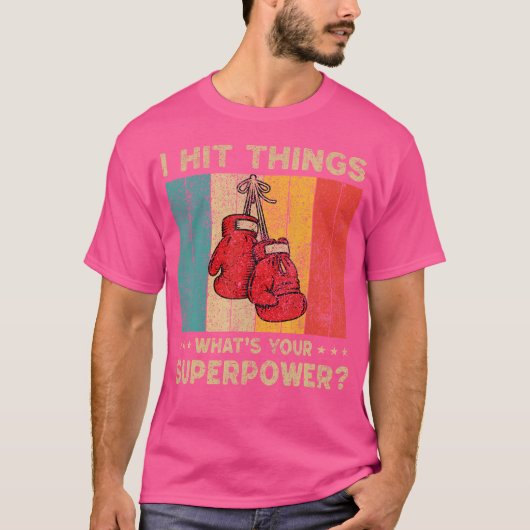 私パンチヴィンテージボクシングボクサー Tシャツ (正面)