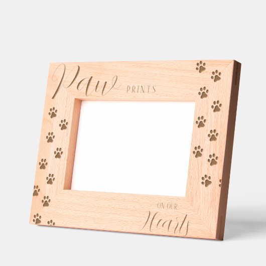 「私パーソナライズされたたちのハートのポープリント」ペット レーザー彫刻フレーム (左)