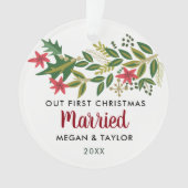 私パーソナライズされたたちの初めてのクリスマス結婚したオーナメント オーナメント (正面)