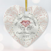 私パーソナライズされたたちの初めてのクリスマス結婚したオーナメント セラミックオーナメント