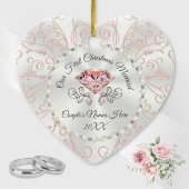 私パーソナライズされたたちの初めてのクリスマス結婚したオーナメント セラミックオーナメント