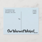 「私パーソナライズされたたちの家からあなたの家へ」休日 ポストカード (裏面)