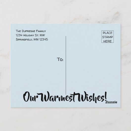 「私パーソナライズされたたちの家からあなたの家へ」休日 ポストカード (裏面)