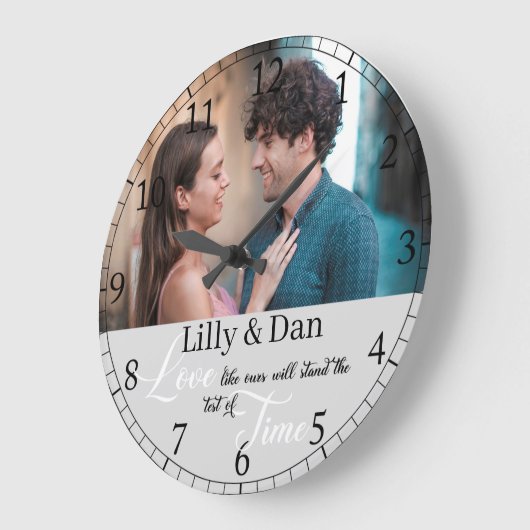 私パーソナライズされたたちの時計のように愛する ラージ壁時計 (傾斜)