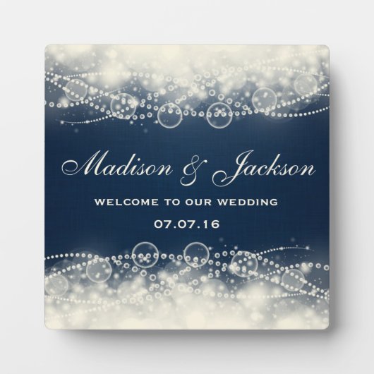 私パーソナライズされたたちの結婚歓迎 フォトプラーク (正面)