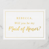 私パーソナライズされたのメイド・オブ・オーナー(花嫁付き添い人)写真 箔招待状 (正面)
