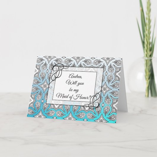 私パーソナライズされたのメイド・オブ・オーナー（花嫁付き添い人） 招待状 (正面)