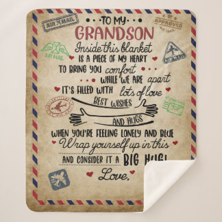 私パーソナライズされたの孫への手紙、誕生日贈り物 シェルパブランケット