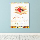 私パーソナライズされたの孫娘への手紙 キャンバスプリント (インサイチュ (ウッドフロア))