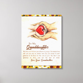 私パーソナライズされたの孫娘への手紙 キャンバスプリント