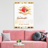 私パーソナライズされたの孫娘への手紙 キャンバスプリント (インサイチュ (リビング))