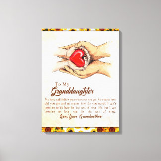 私パーソナライズされたの孫娘への手紙 キャンバスプリント