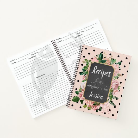 私パーソナライズされたの義理の娘のレシピ ノートブック (内部)