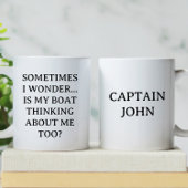 私パーソナライズされたの船考えは |ボートおもしろい中 コーヒーマグカップ