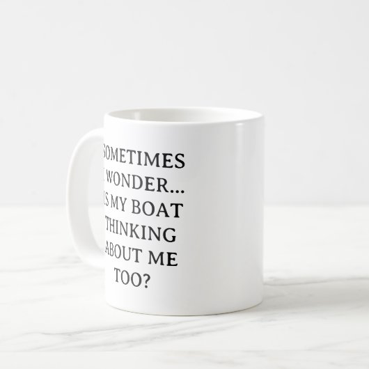 私パーソナライズされたの船考えは |ボートおもしろい中 コーヒーマグカップ (正面左)