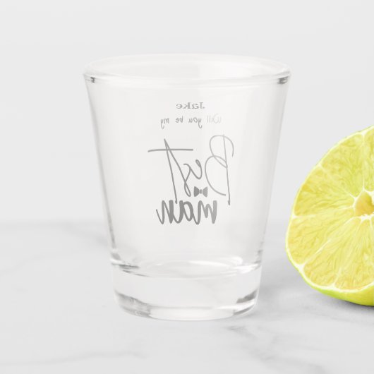 私パーソナライズされたの花婿介添人 ショットグラス (裏面)