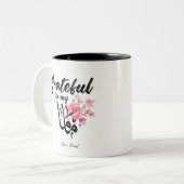 私パーソナライズされたの"ママ"アラビア語マグに感謝 ツートーンマグカップ (正面左)