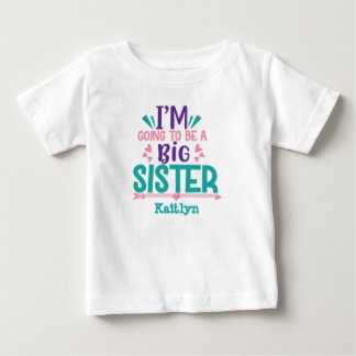 私パーソナライズされたは姉になる ベビーTシャツ