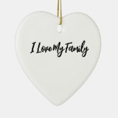 「私パーソナライズされたは家族が大好き」セラミックオーナメント セラミックオーナメント (右)