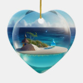 「私パーソナライズされたは家族が大好き」セラミックオーナメント セラミックオーナメント (裏面)