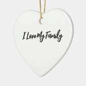 「私パーソナライズされたは家族が大好き」セラミックオーナメント セラミックオーナメント (左)