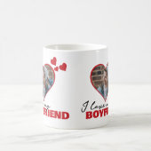 私パーソナライズされたは彼氏のハート写真が大好き コーヒーマグカップ (中央)
