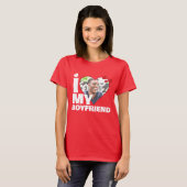 私パーソナライズされたは彼氏のハート写真が大好き Tシャツ (正面フル)