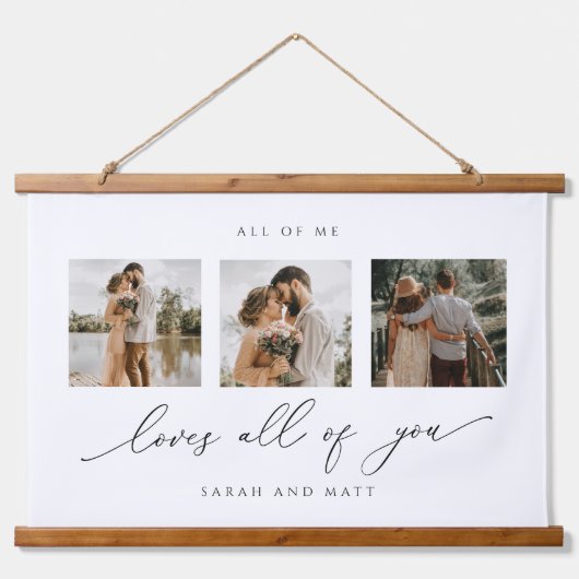 私パーソナライズされたは皆さんの写真が大好き 吊り下げ型タペストリー (正面)